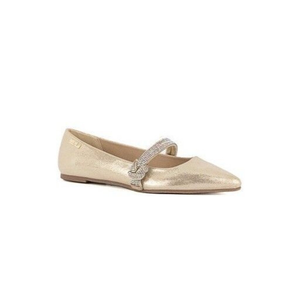 Sugar Womens 8.5 M Champagne Fabric Pointed Toe Ballet Flats NIB NX5